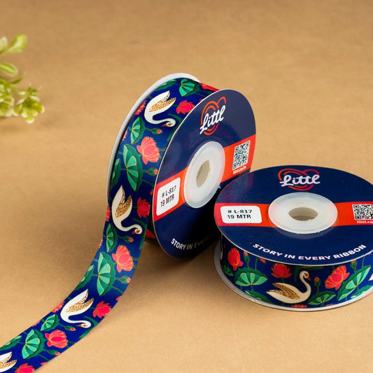 Premium Royal Small Printed Satin Ribbon Collection | littl