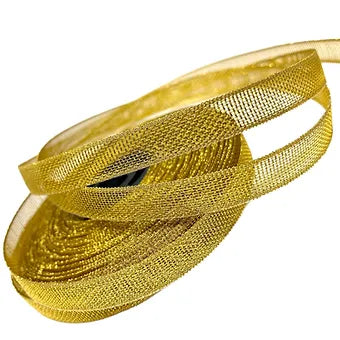 stunning 1/4 inch gold/silver net ribbon for crafts -littl