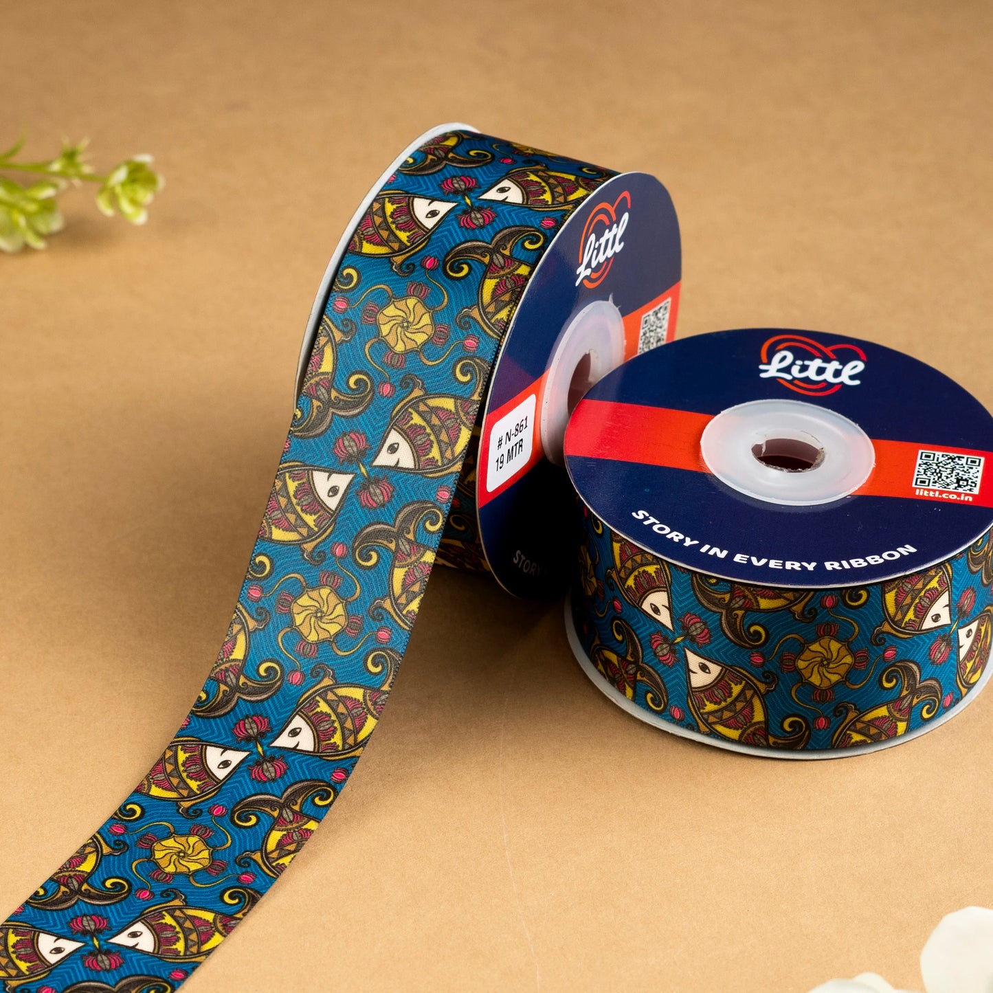 luxurious lucky fish satin ribbon for elegant crafts - littl