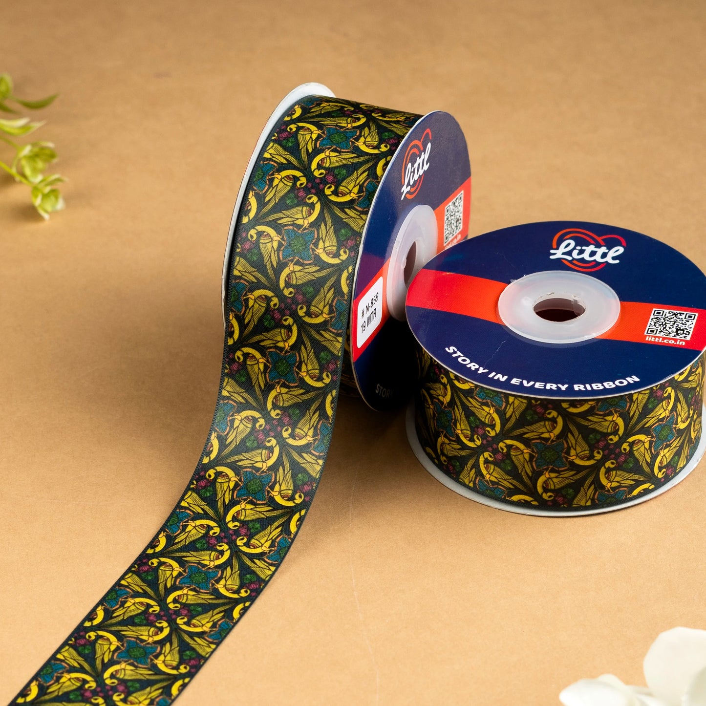 parrot printed satin ribbon- pichrang collection