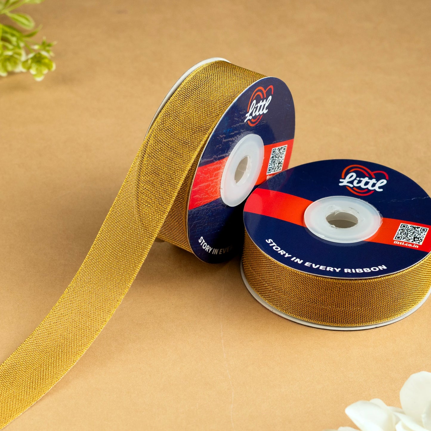 premium gold and silver net ribbon for elegance - littl